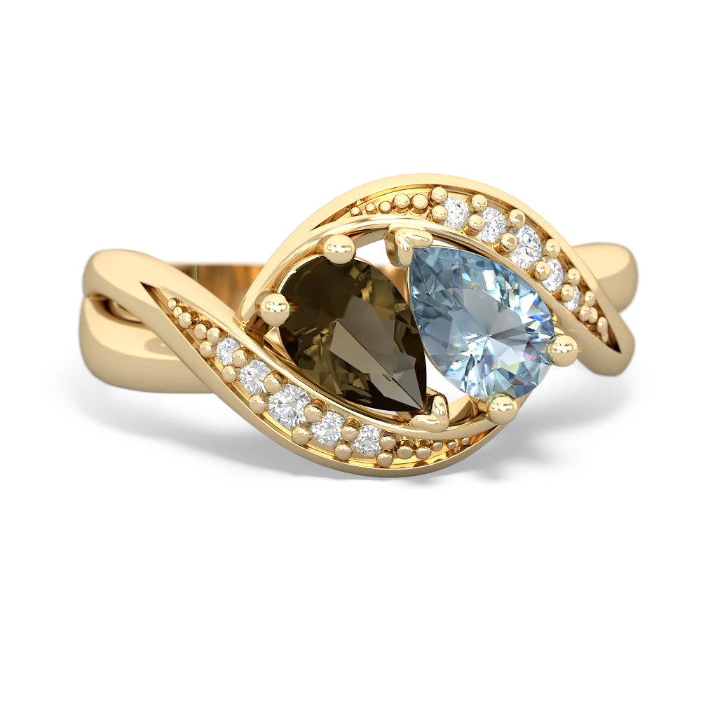 Smoky Quartz Summer Winds 14K Yellow Gold ring R5342