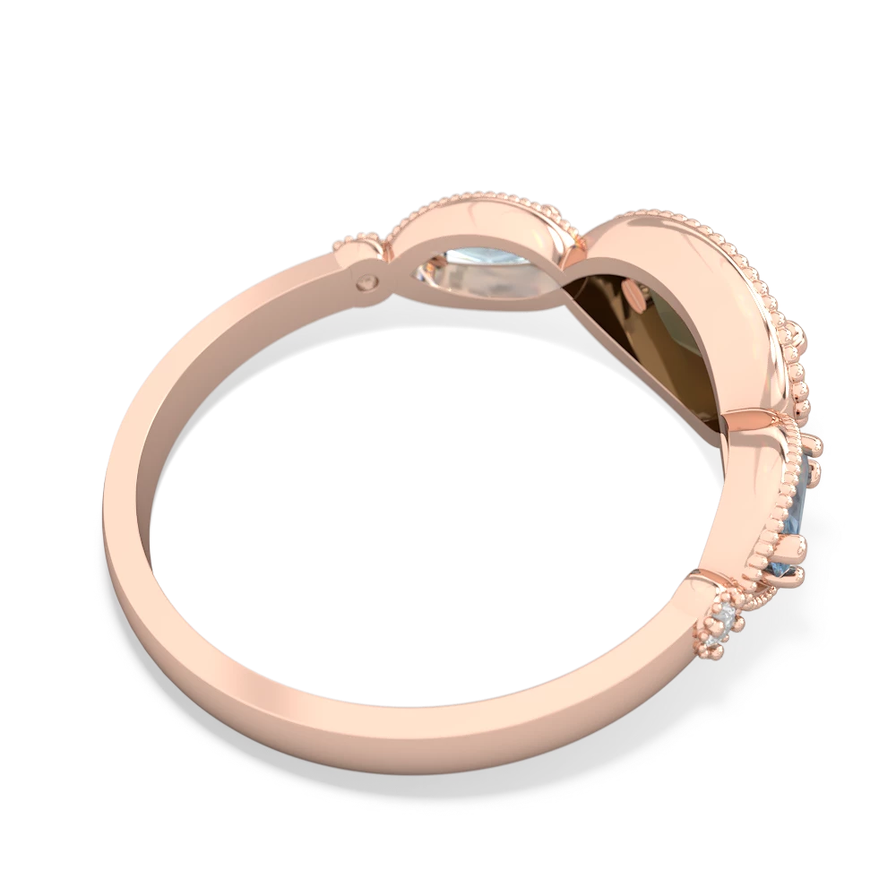 Smoky Quartz Milgrain Marquise 14K Rose Gold ring R5700