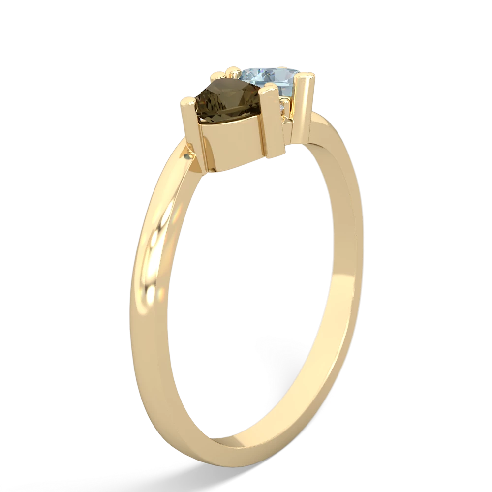 Smoky Quartz Sweethearts 14K Yellow Gold ring R5260