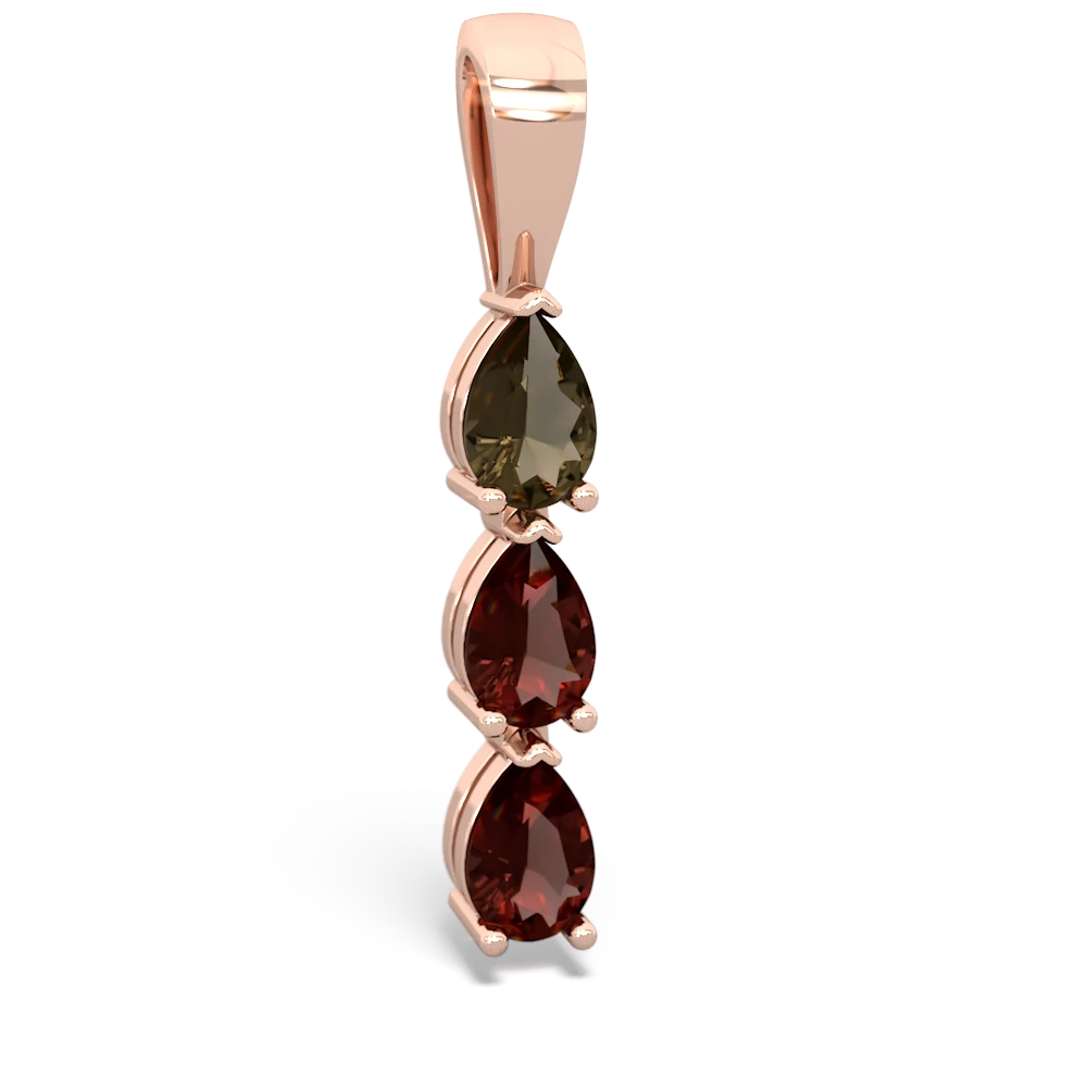 Smoky Quartz Dew Drops 14K Rose Gold pendant P2251