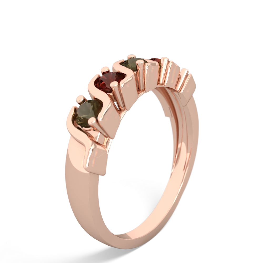 Smoky Quartz Anniversary Band 14K Rose Gold ring R2089