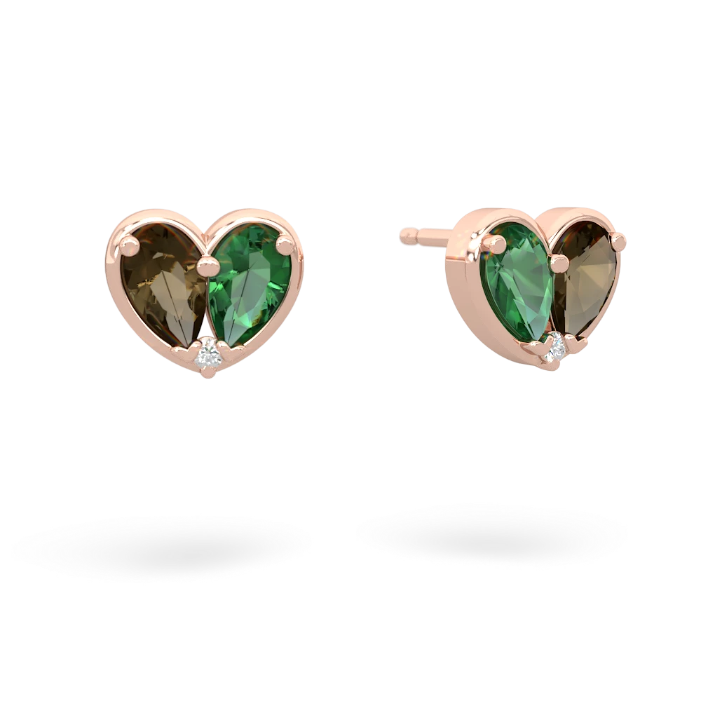 Smoky Quartz 'Our Heart' 14K Rose Gold earrings E5072