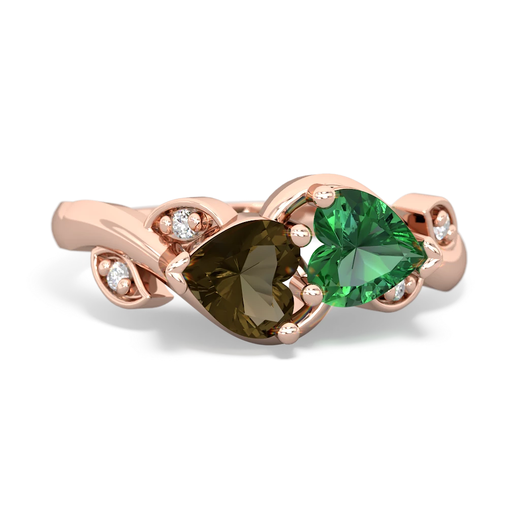 Smoky Quartz Floral Elegance 14K Rose Gold ring R5790