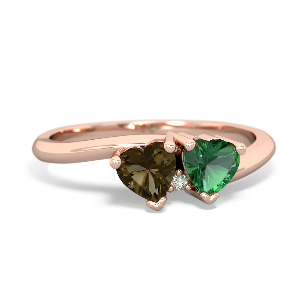 Smoky Quartz Sweethearts 14K Rose Gold ring R5260