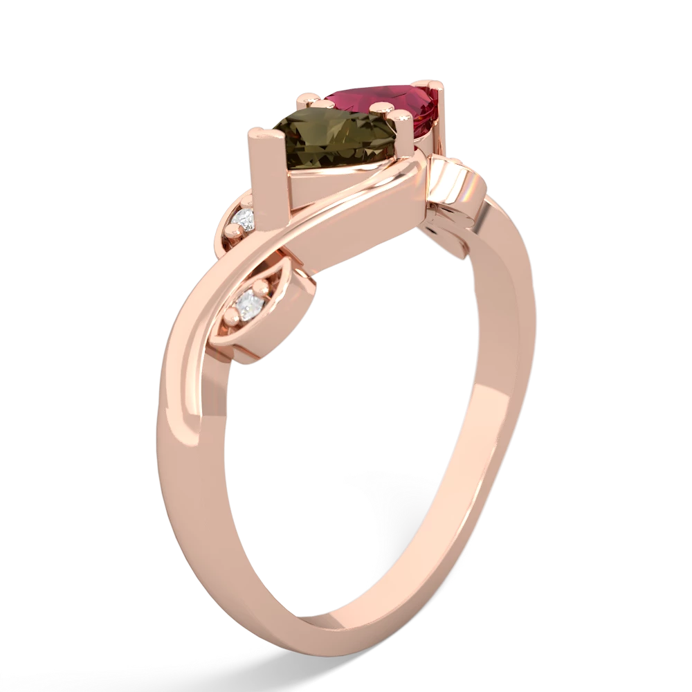 Smoky Quartz Floral Elegance 14K Rose Gold ring R5790