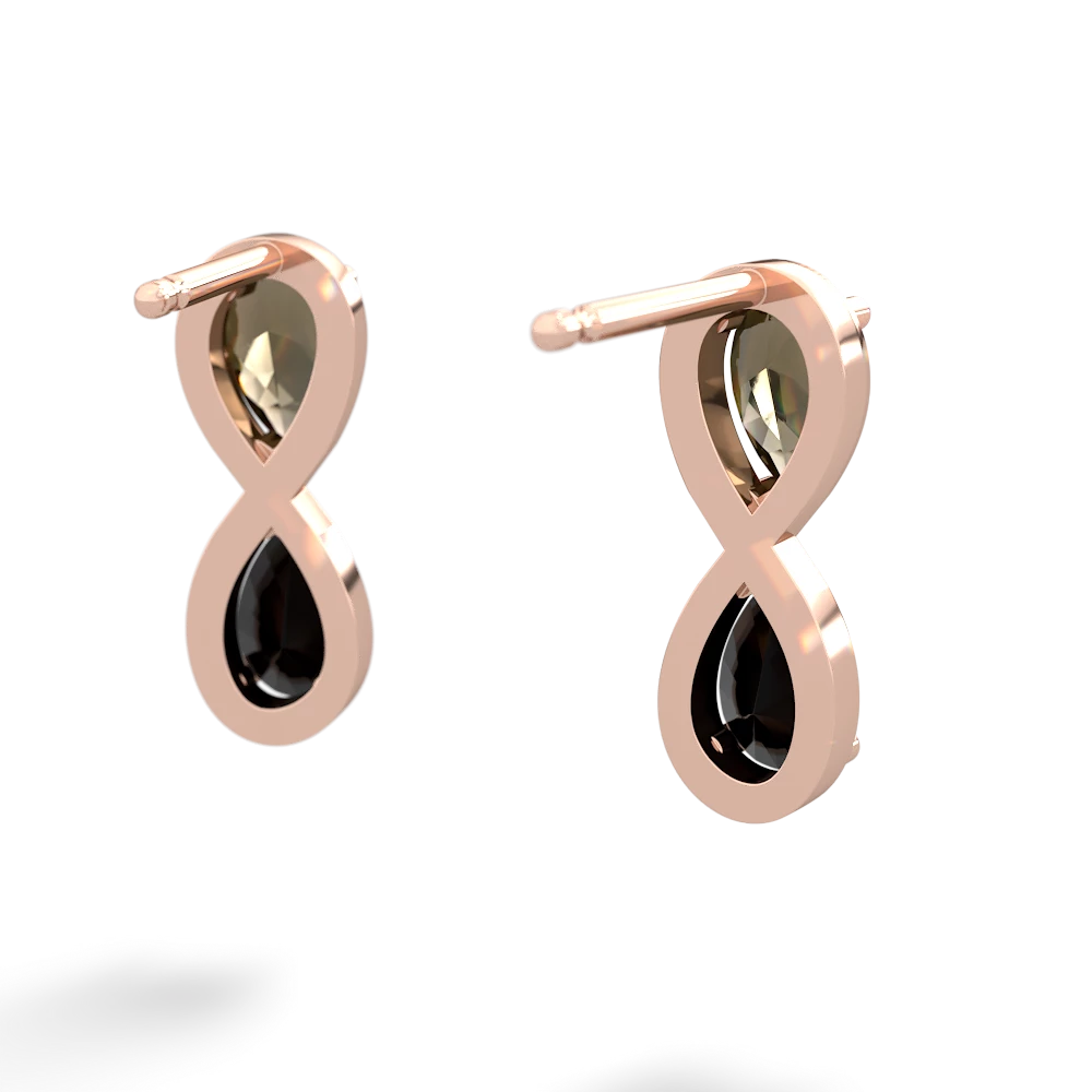 Smoky Quartz Infinity 14K Rose Gold earrings E5050