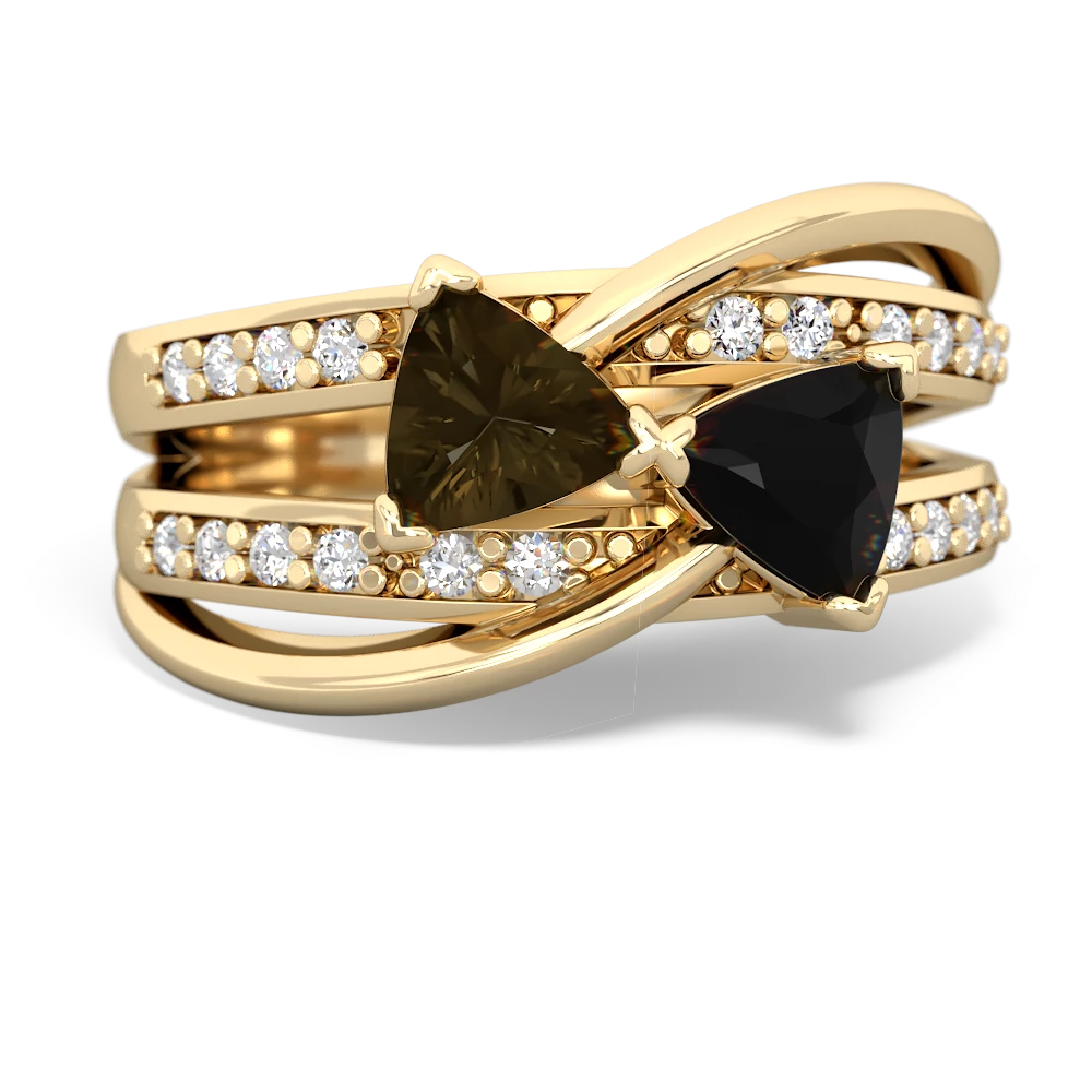 Smoky Quartz Bowtie 14K Yellow Gold ring R2360