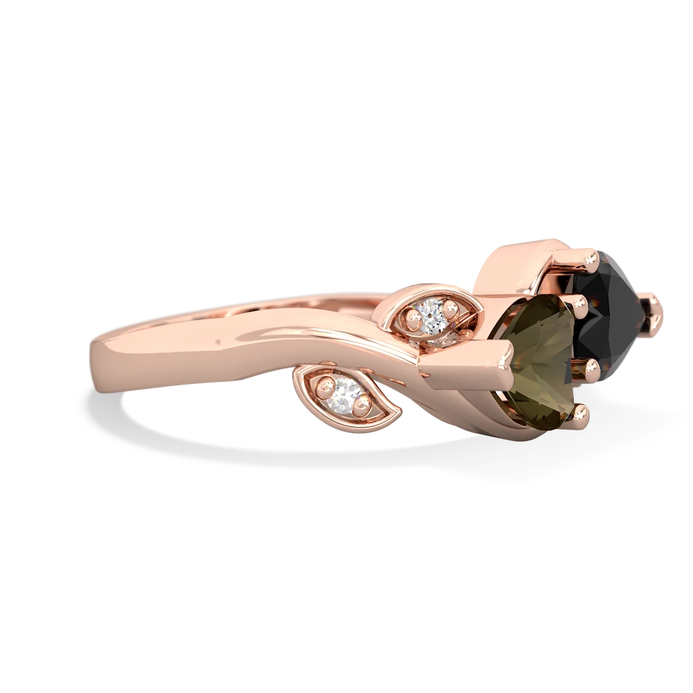 Smoky Quartz Floral Elegance 14K Rose Gold ring R5790