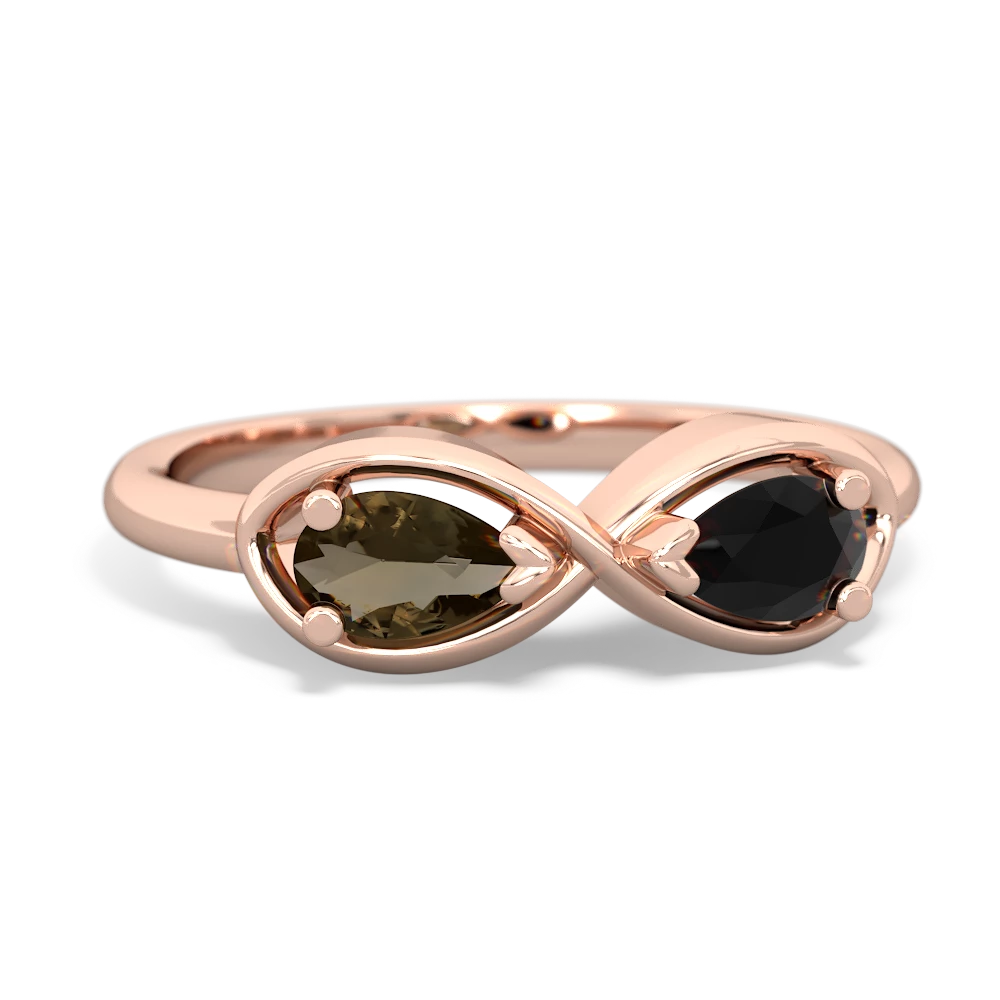 Smoky Quartz Infinity 14K Rose Gold ring R5050