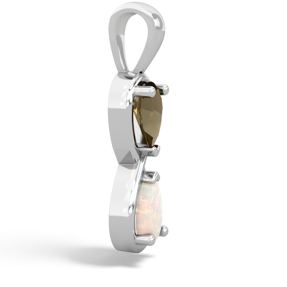 Smoky Quartz Infinity 14K White Gold pendant P5050