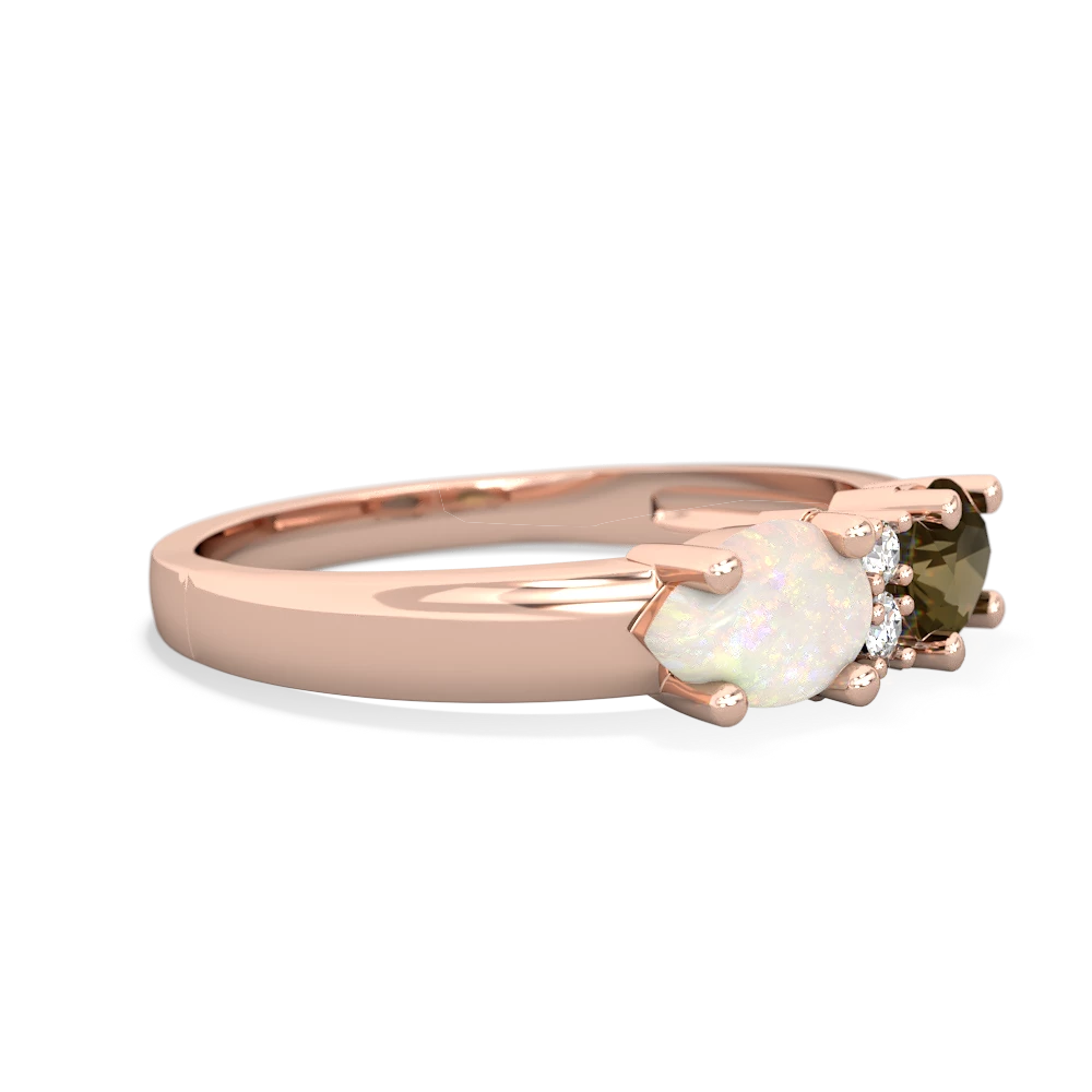 Smoky Quartz Pear Bowtie 14K Rose Gold ring R0865