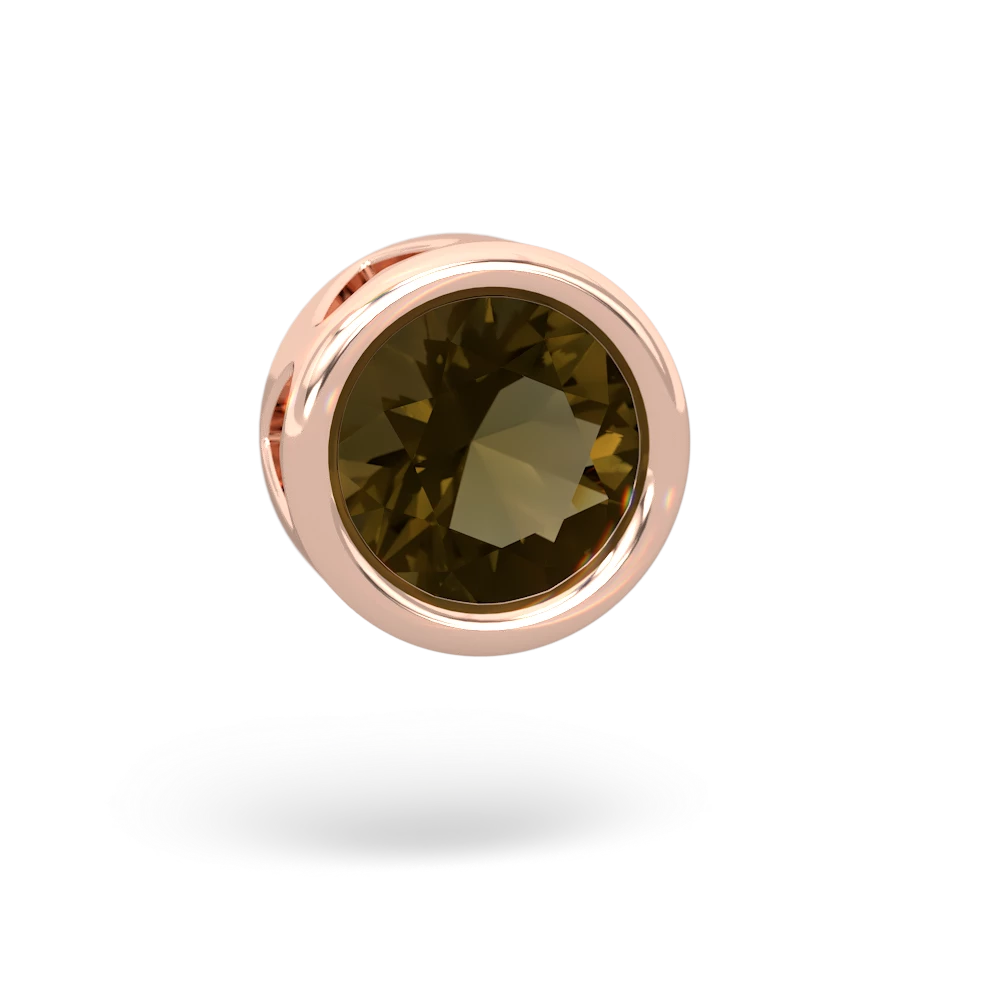 Smoky Quartz 8Mm Slide 14K Rose Gold pendant P3788