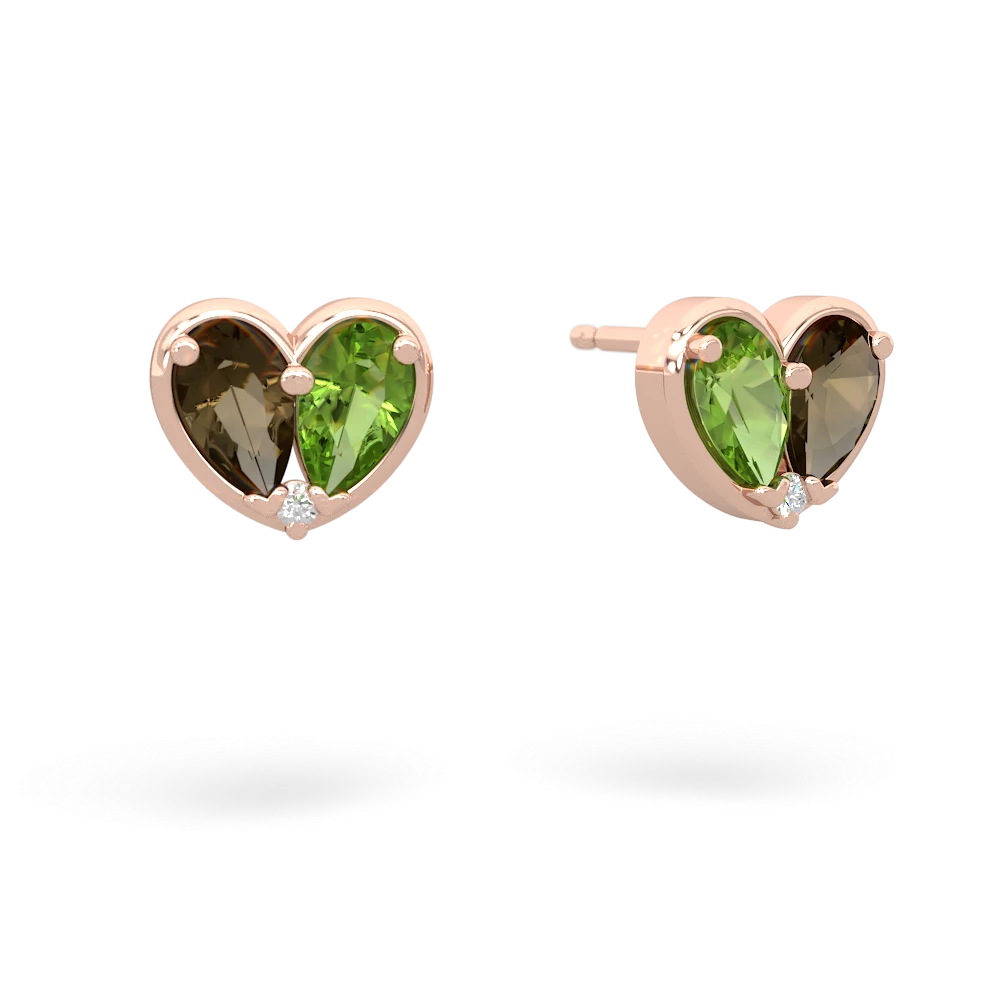 Smoky Quartz 'Our Heart' 14K Rose Gold earrings E5072