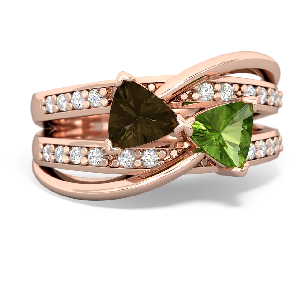 Smoky Quartz Bowtie 14K Rose Gold ring R2360