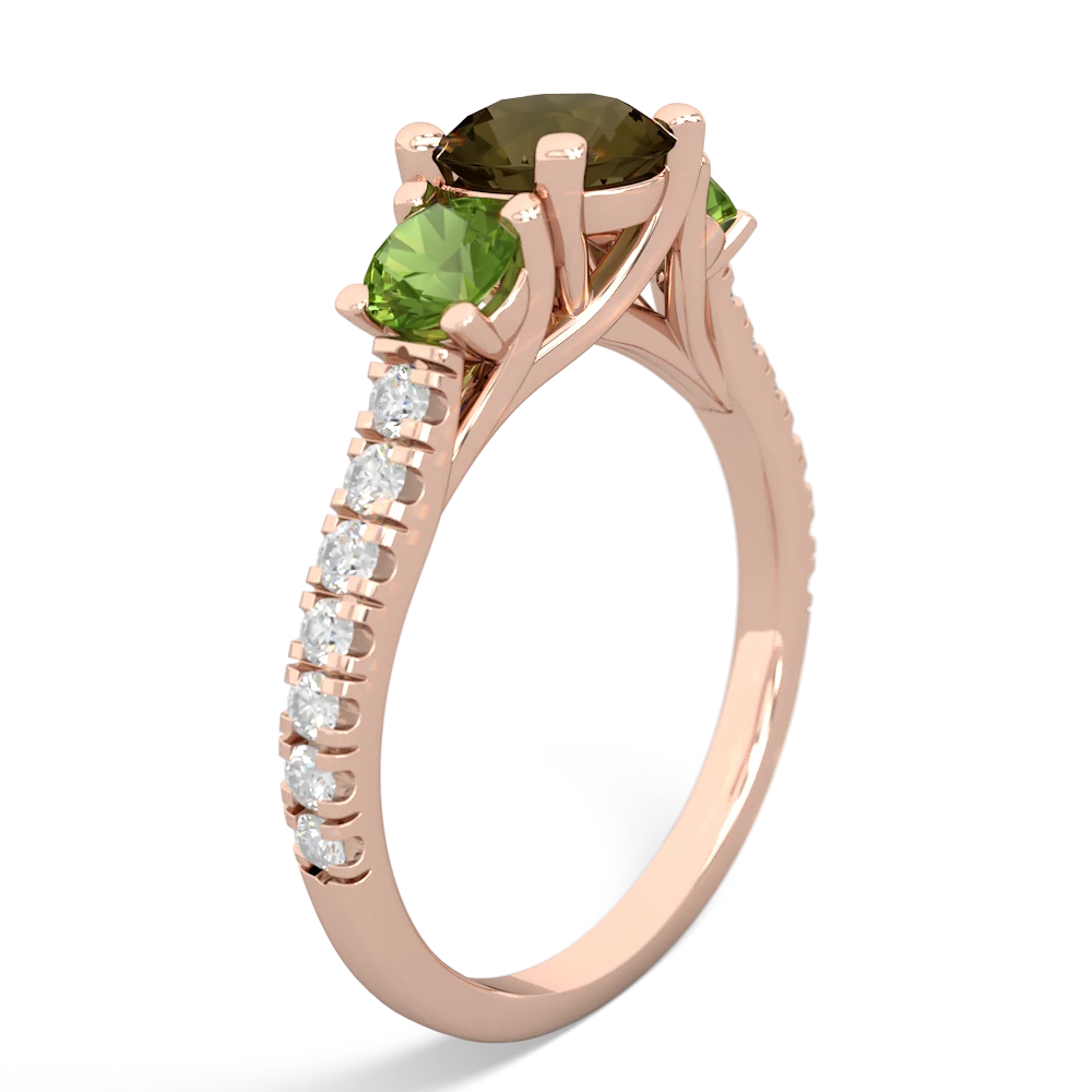 Smoky Quartz Pave Trellis 14K Rose Gold ring R5500