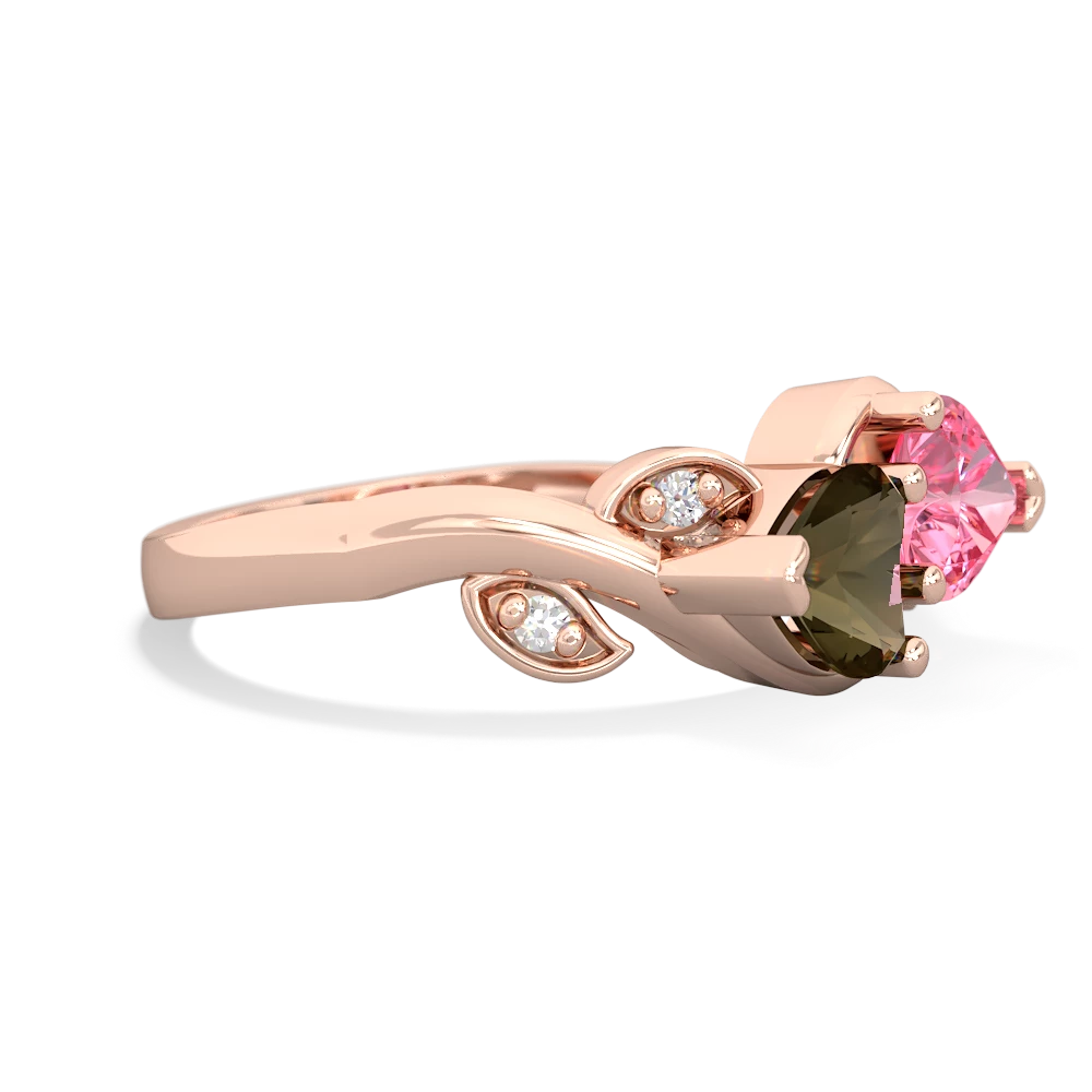 Smoky Quartz Floral Elegance 14K Rose Gold ring R5790