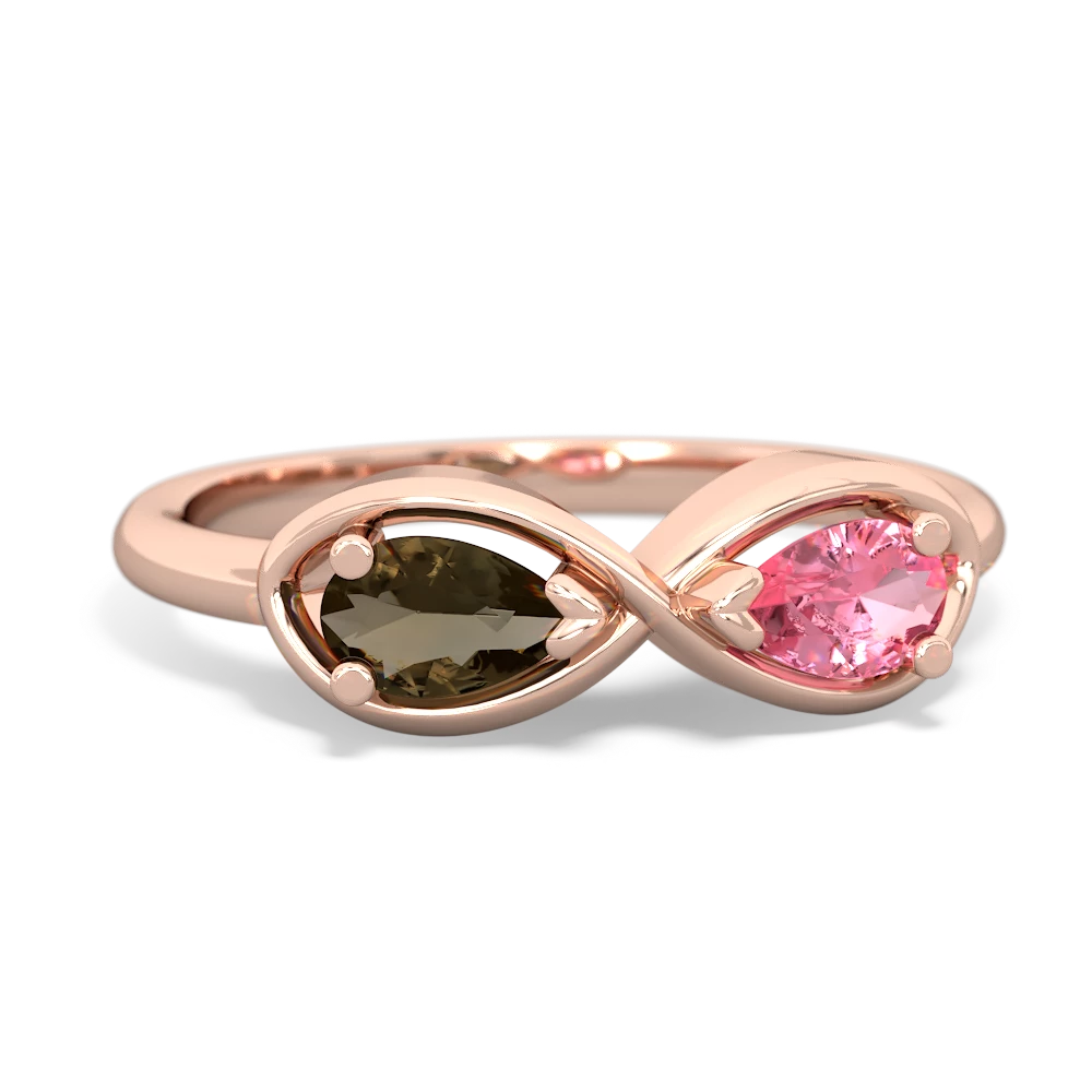 Smoky Quartz Infinity 14K Rose Gold ring R5050