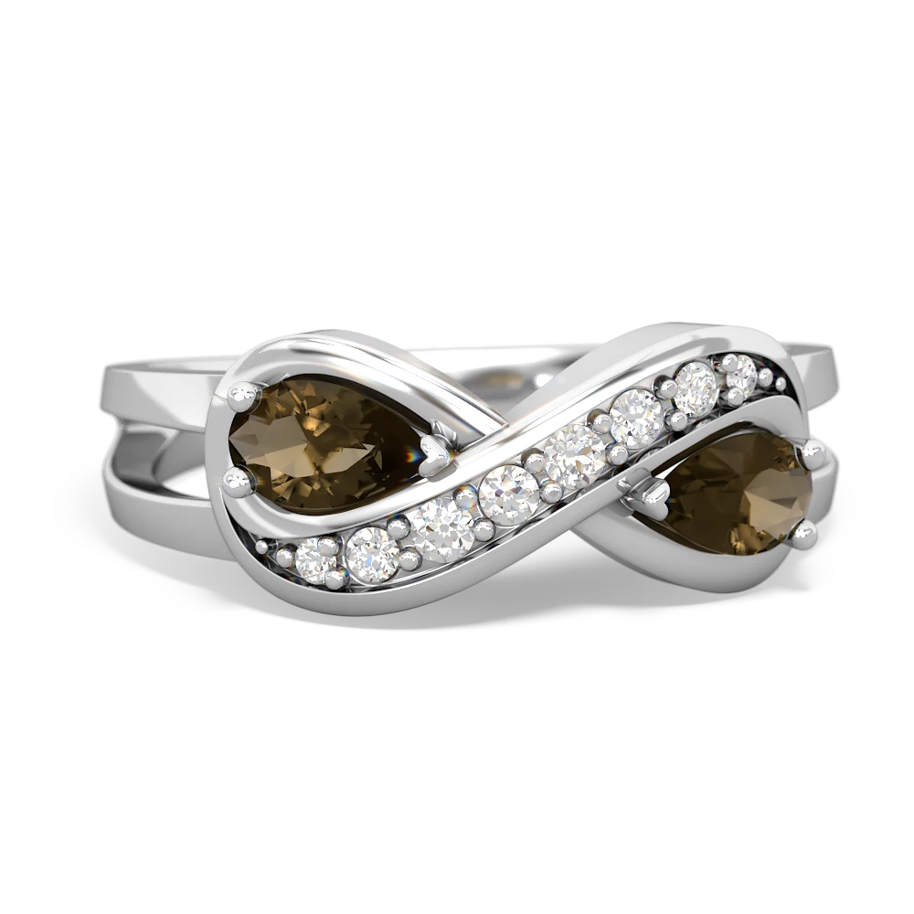 14K White Gold Infinity Diamond Engagement Ring