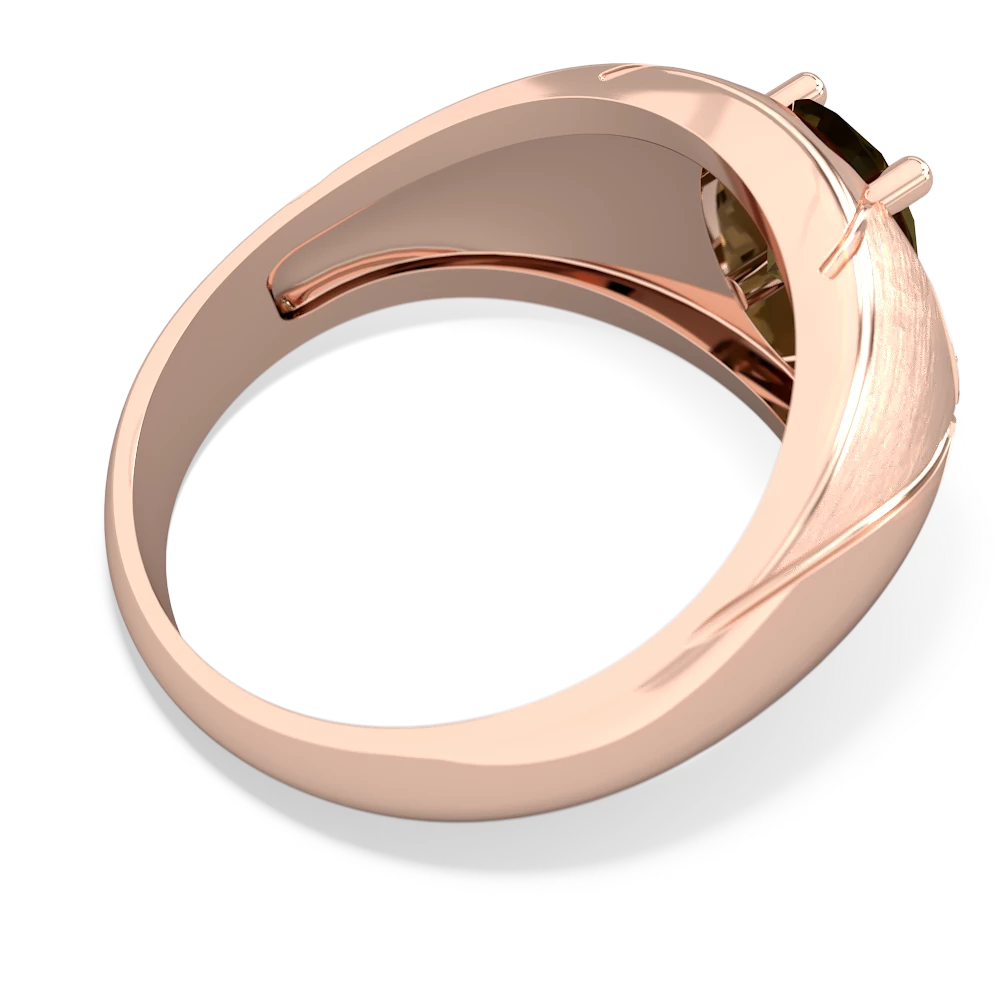 Smoky Quartz Men's Crossroads 14K Rose Gold ring R0361