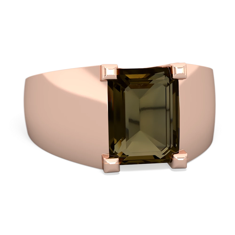 Smoky Quartz Men's 14K Rose Gold ring R1836