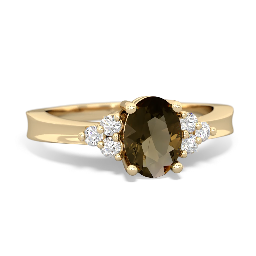 Smoky Quartz Simply Elegant 14K Yellow Gold ring R2113