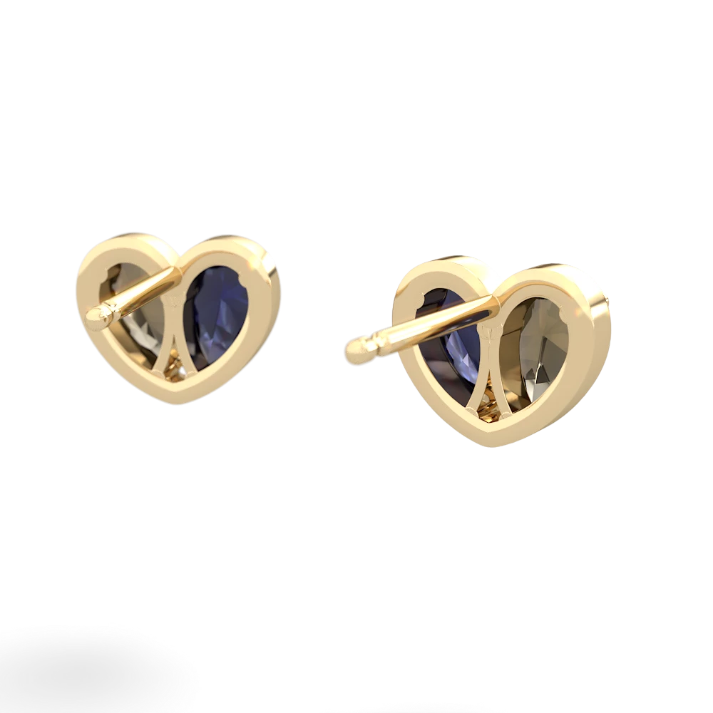 Smoky Quartz 'Our Heart' 14K Yellow Gold earrings E5072