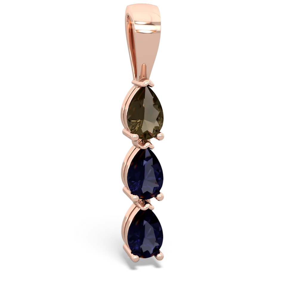 Smoky Quartz Dew Drops 14K Rose Gold pendant P2251