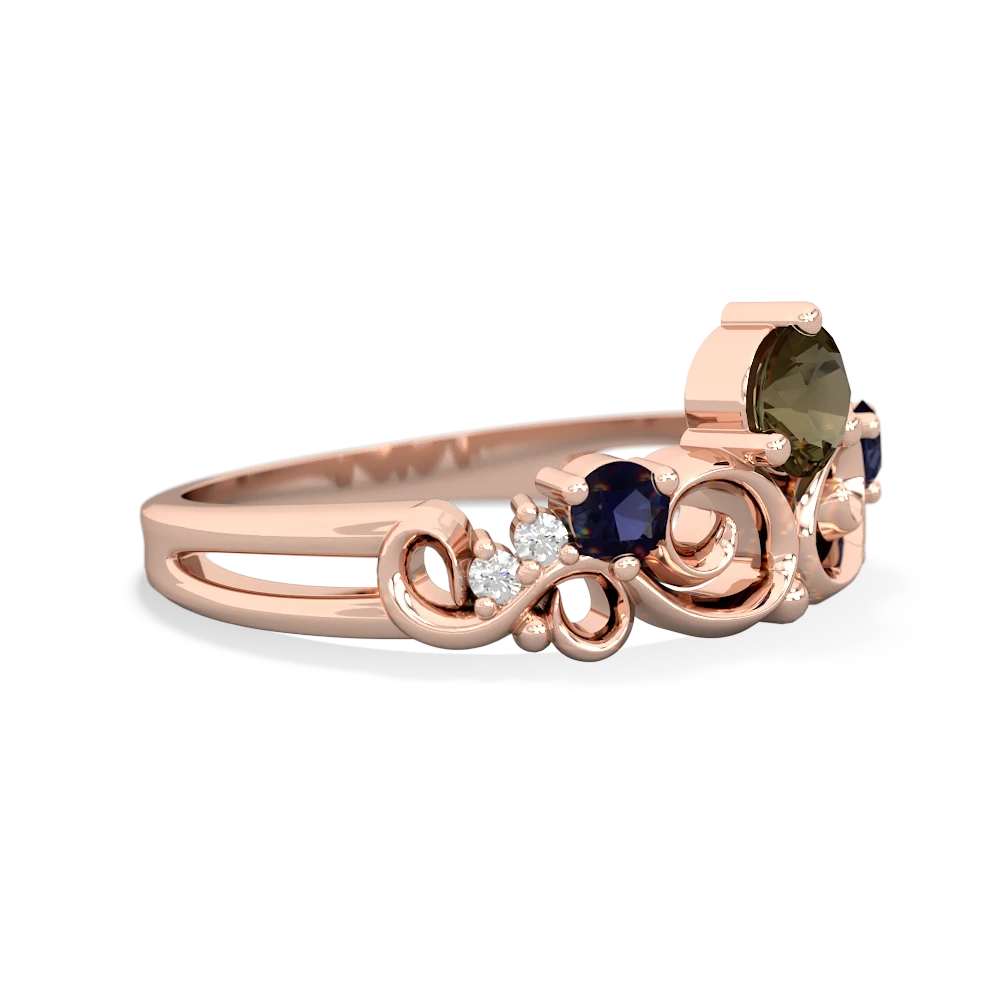 Smoky Quartz Crown Keepsake 14K Rose Gold ring R5740