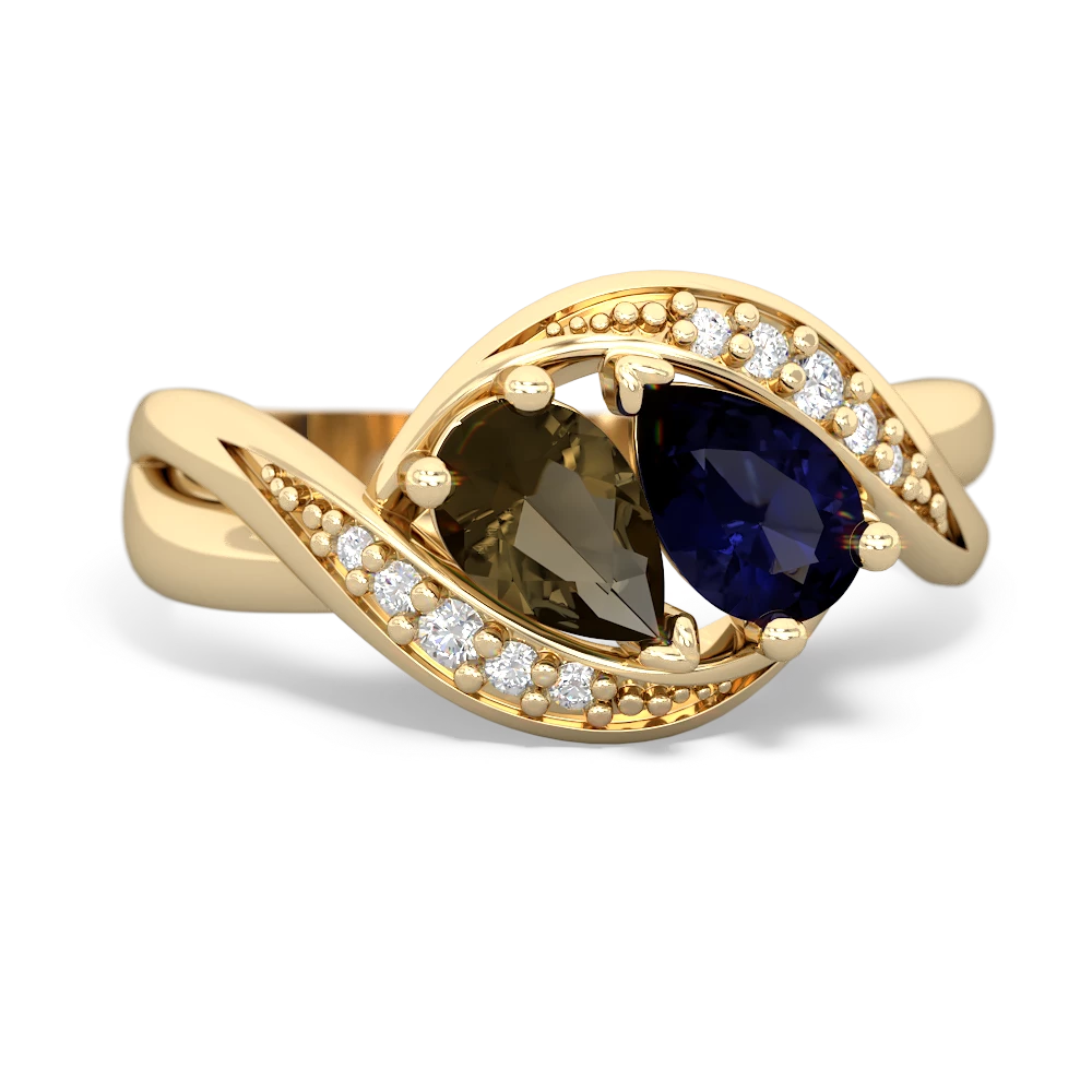 Smoky Quartz Summer Winds 14K Yellow Gold ring R5342