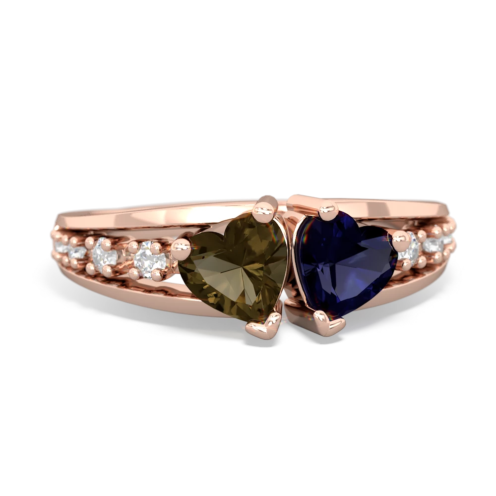 Smoky Quartz Heart To Heart 14K Rose Gold ring R3342