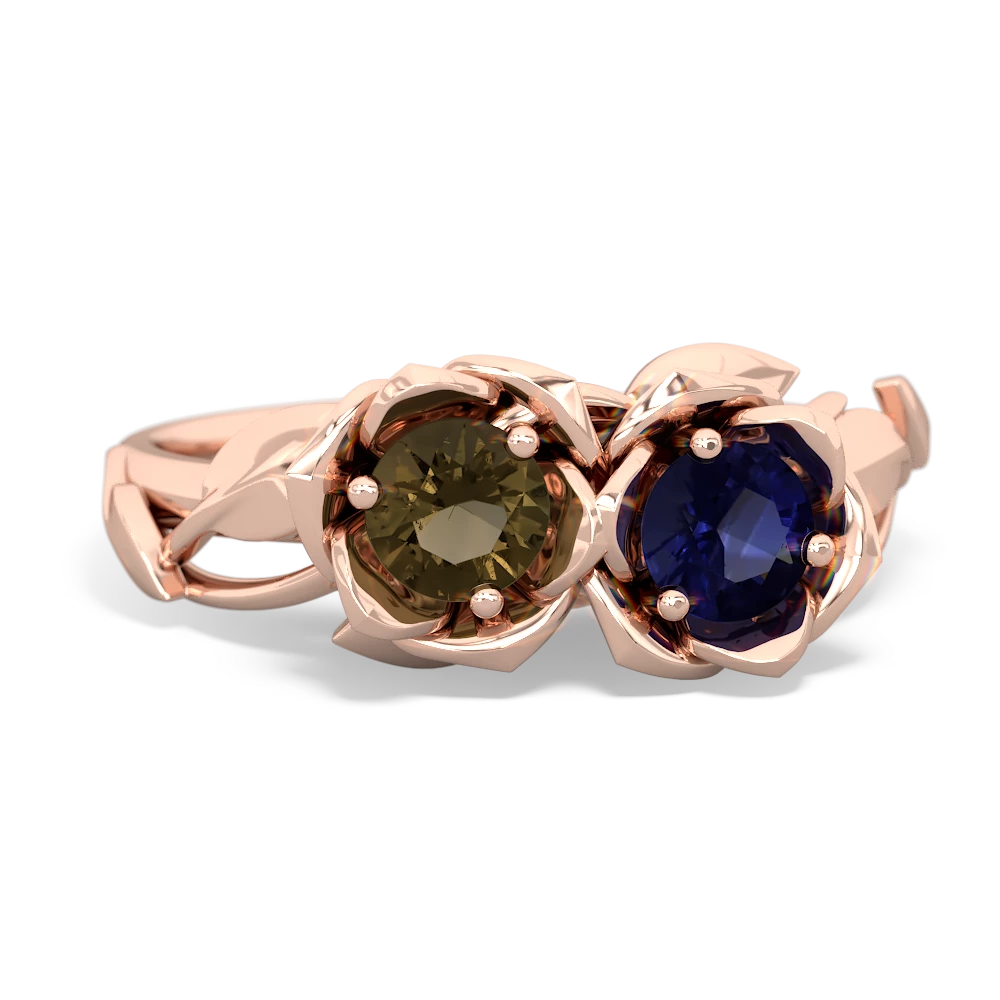 Smoky Quartz Rose Garden 14K Rose Gold ring R5510