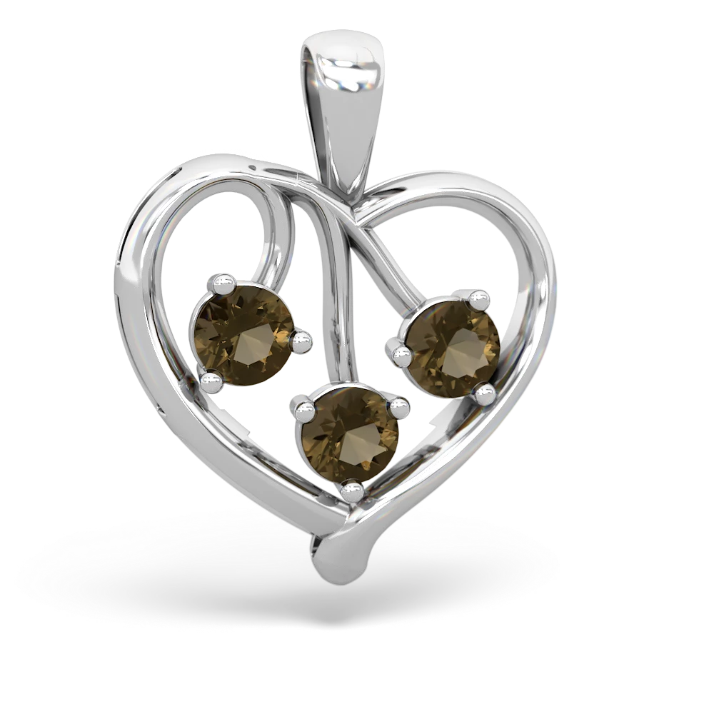 Onyx Glowing Heart 14K White Gold pendant P2233