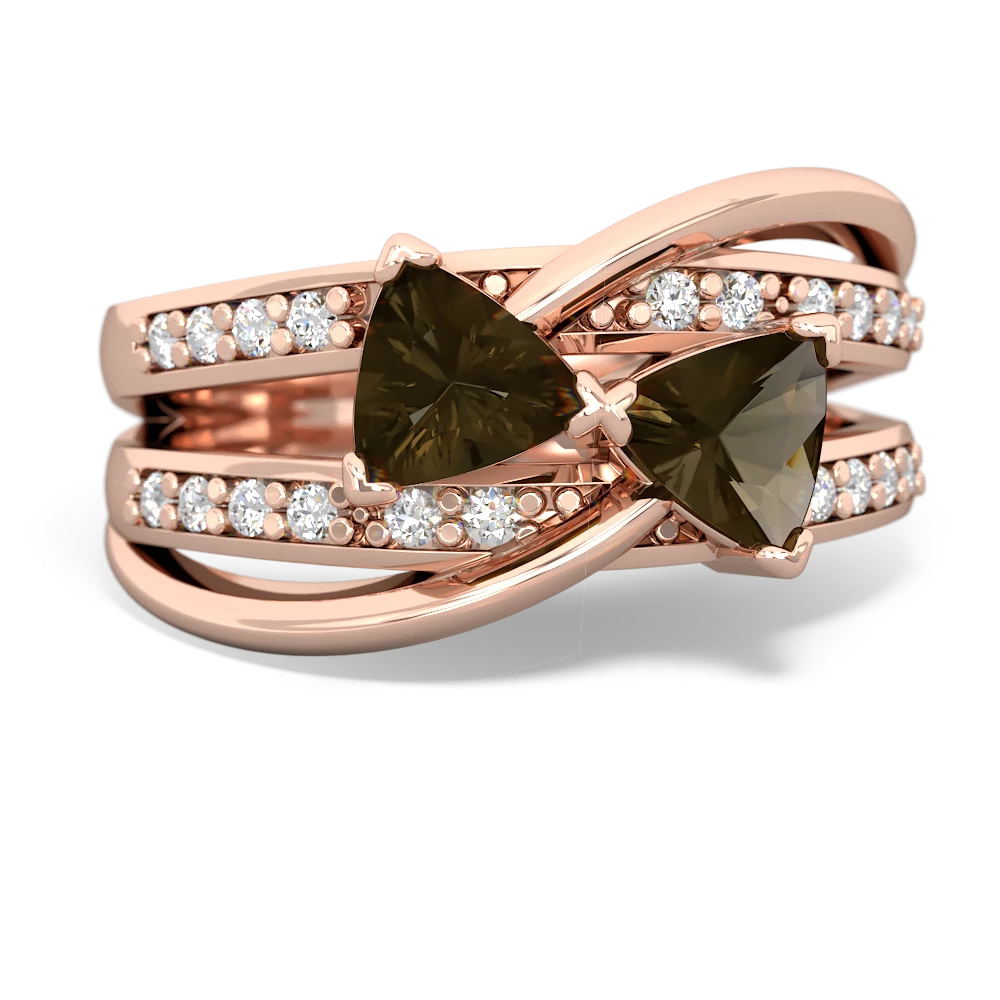 Smoky Quartz Bowtie 14K Rose Gold ring R2360