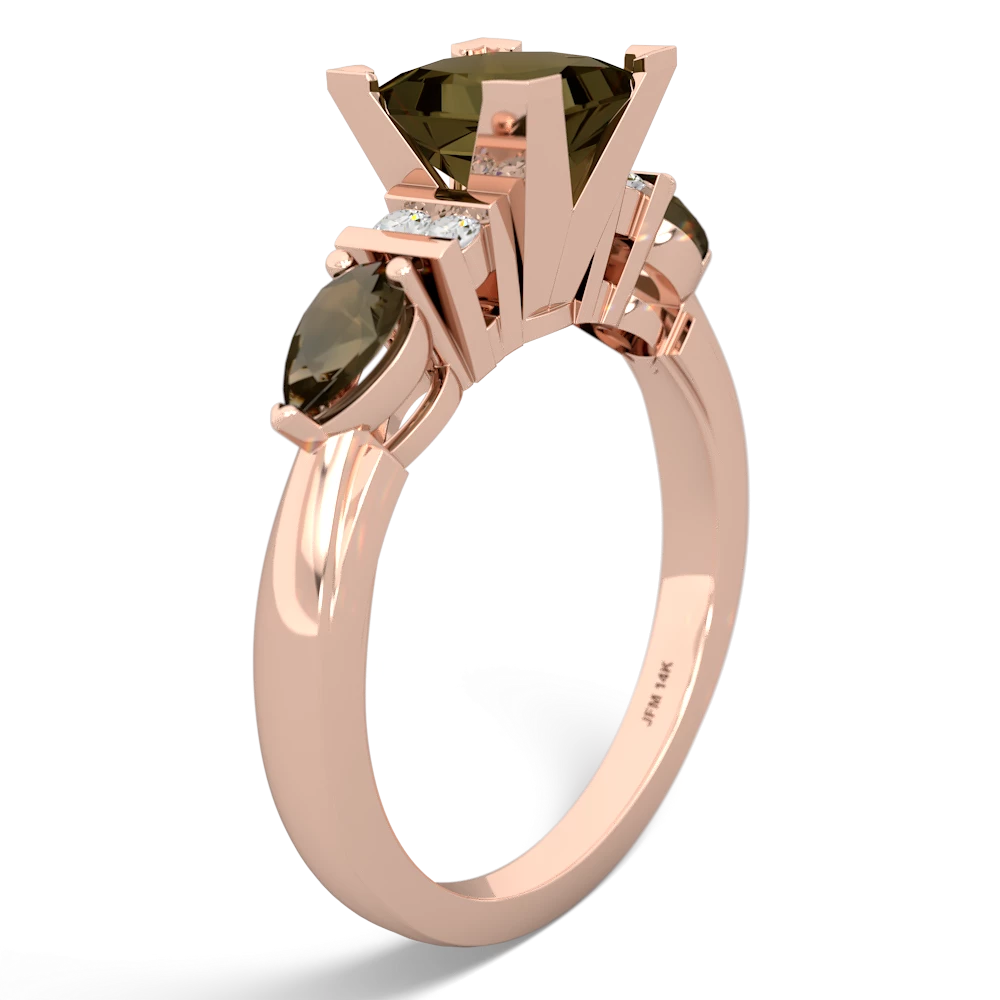 Lab Sapphire 6Mm Princess Eternal Embrace Engagement 14K Rose Gold ring C2002