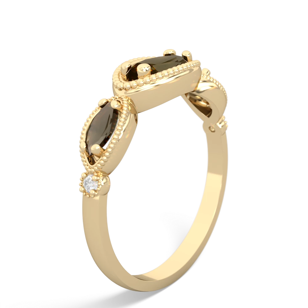 Onyx Milgrain Marquise 14K Yellow Gold ring R5700