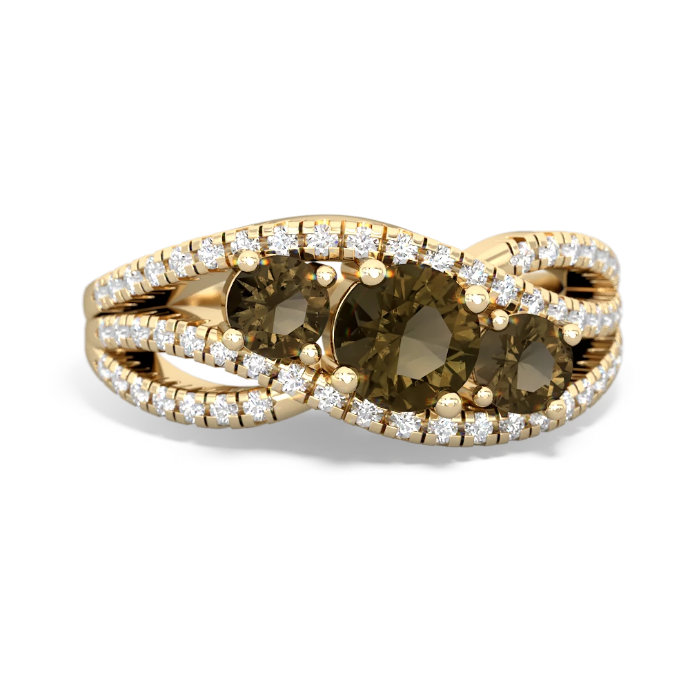 Onyx Three Stone Aurora 14K Yellow Gold ring R3080