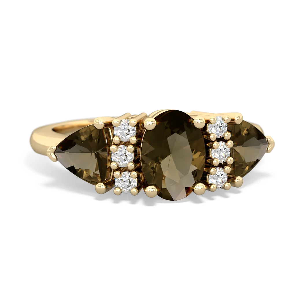 White Topaz Antique Style Three Stone 14K Yellow Gold ring R2186