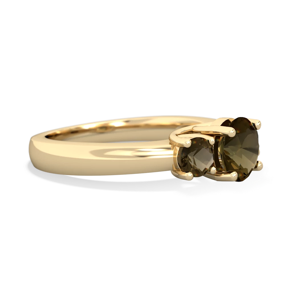 Alexandrite Three Stone Round Trellis 14K Yellow Gold ring R4018