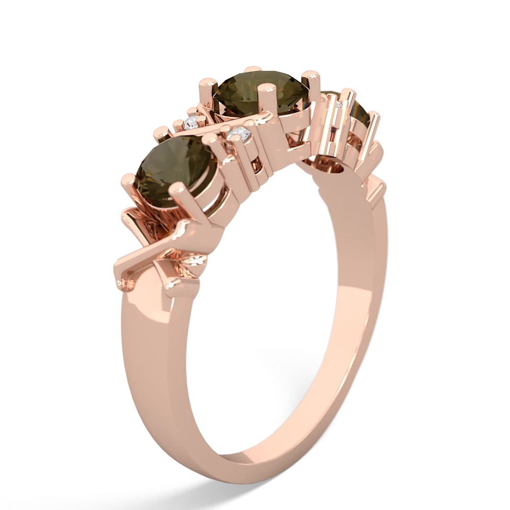 Lab Sapphire Hugs And Kisses 14K Rose Gold ring R5016