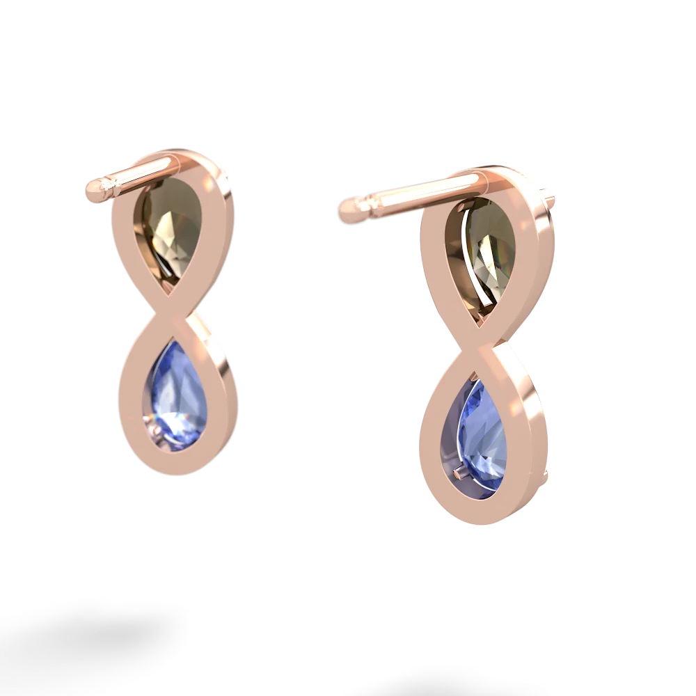 Smoky Quartz Infinity 14K Rose Gold earrings E5050