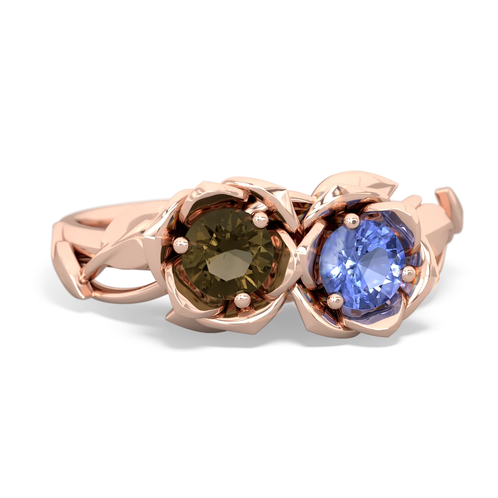 Smoky Quartz Rose Garden 14K Rose Gold ring R5510