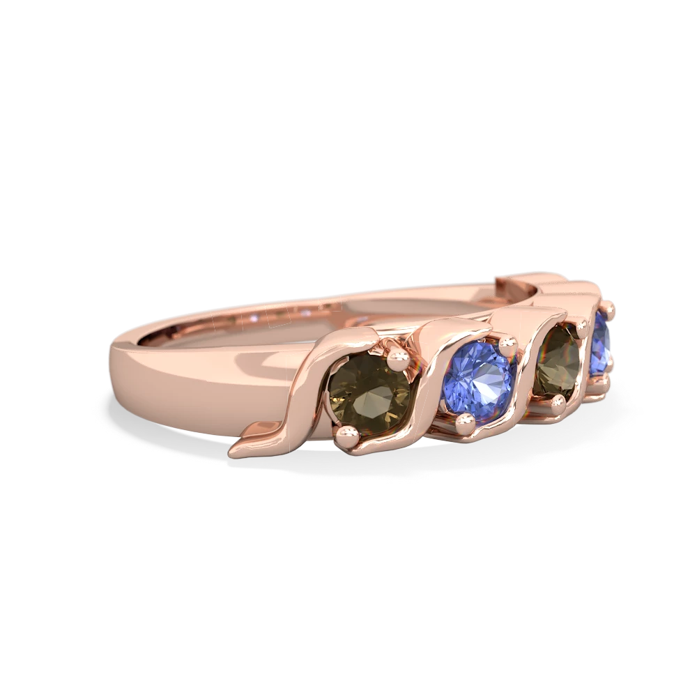 Smoky Quartz Anniversary Band 14K Rose Gold ring R2089