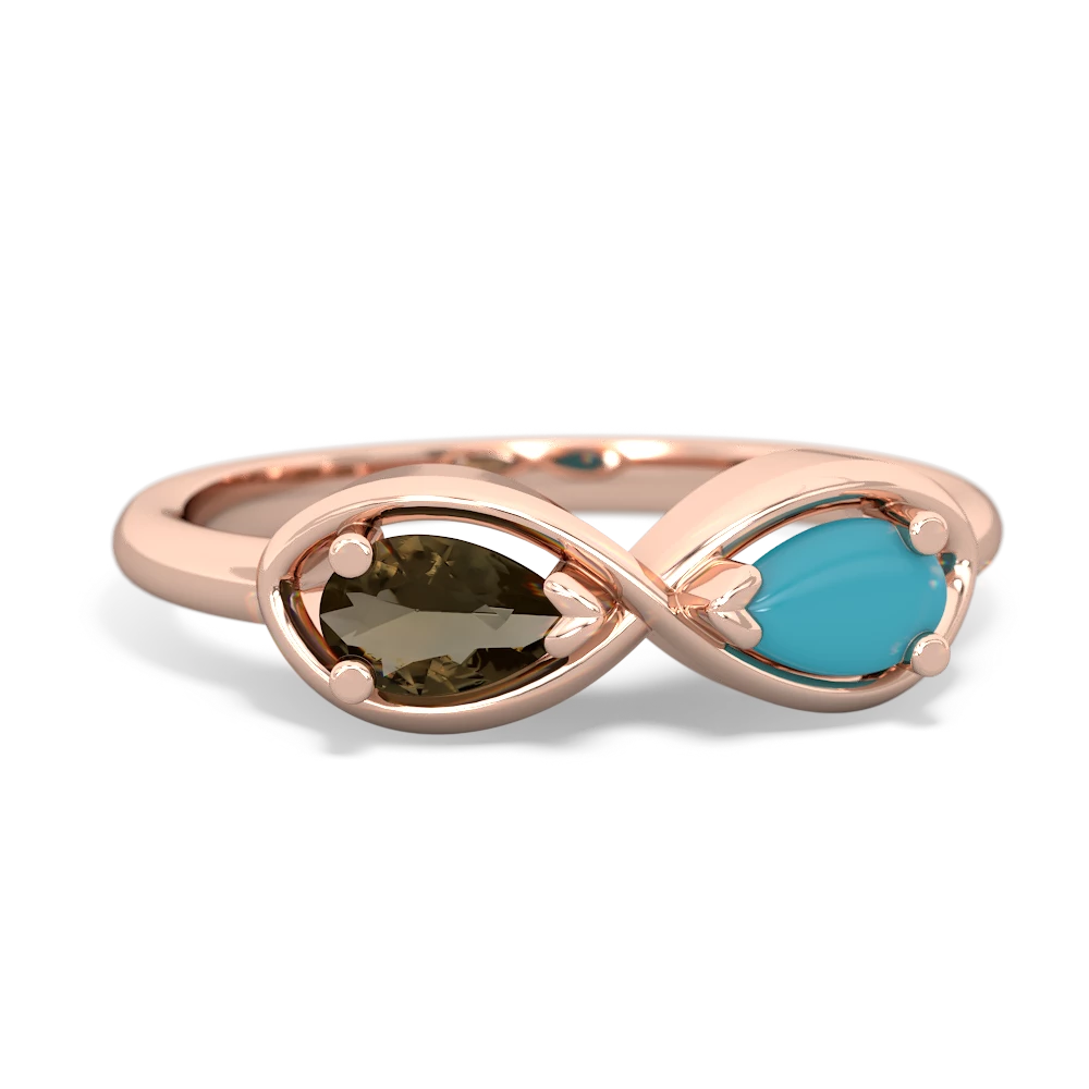 Smoky Quartz Infinity 14K Rose Gold ring R5050