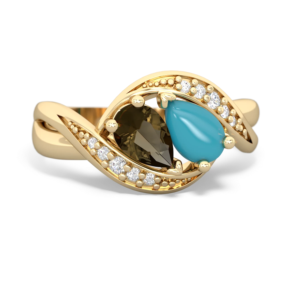 Smoky Quartz Summer Winds 14K Yellow Gold ring R5342