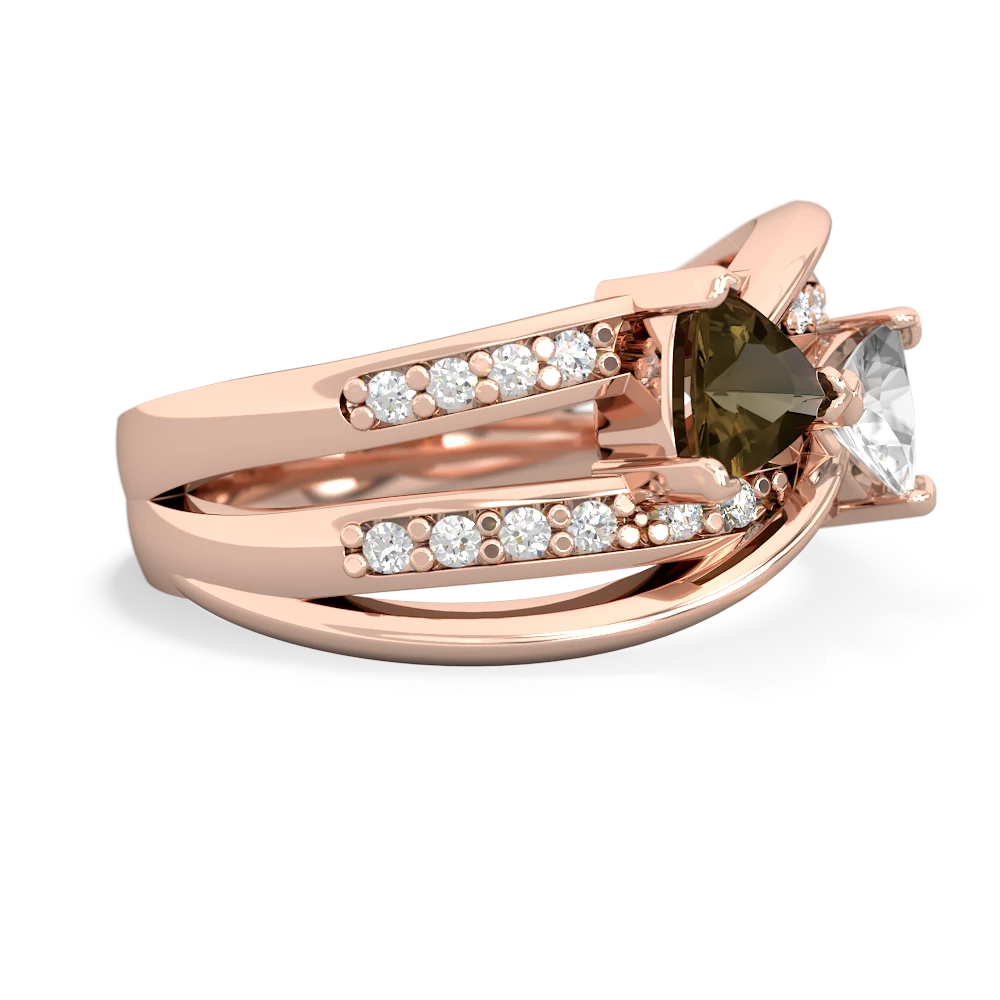 Smoky Quartz Bowtie 14K Rose Gold ring R2360