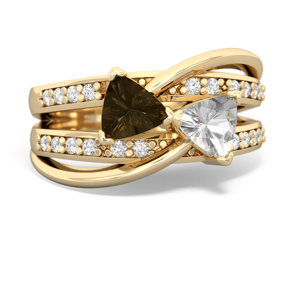 Smoky Quartz Bowtie 14K Yellow Gold ring R2360