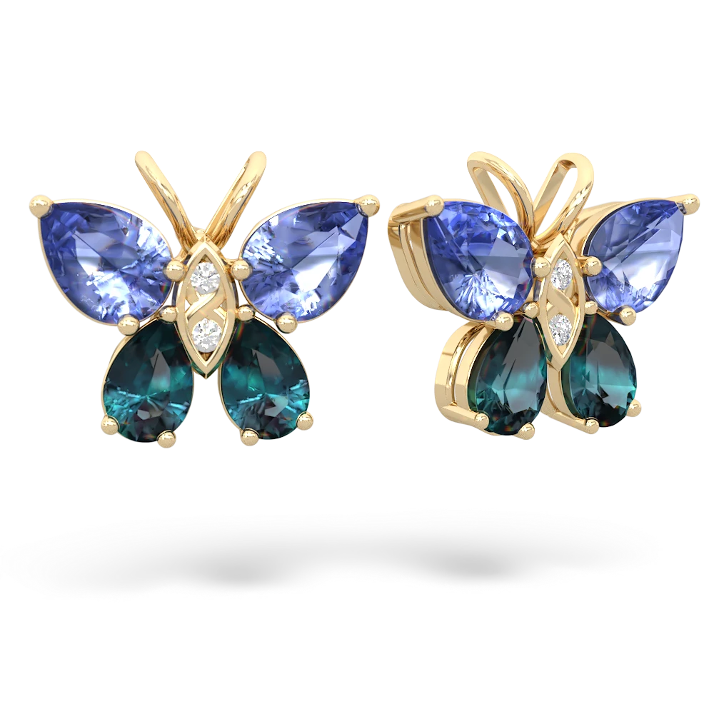 Tanzanite Butterfly 14K Yellow Gold earrings E2215