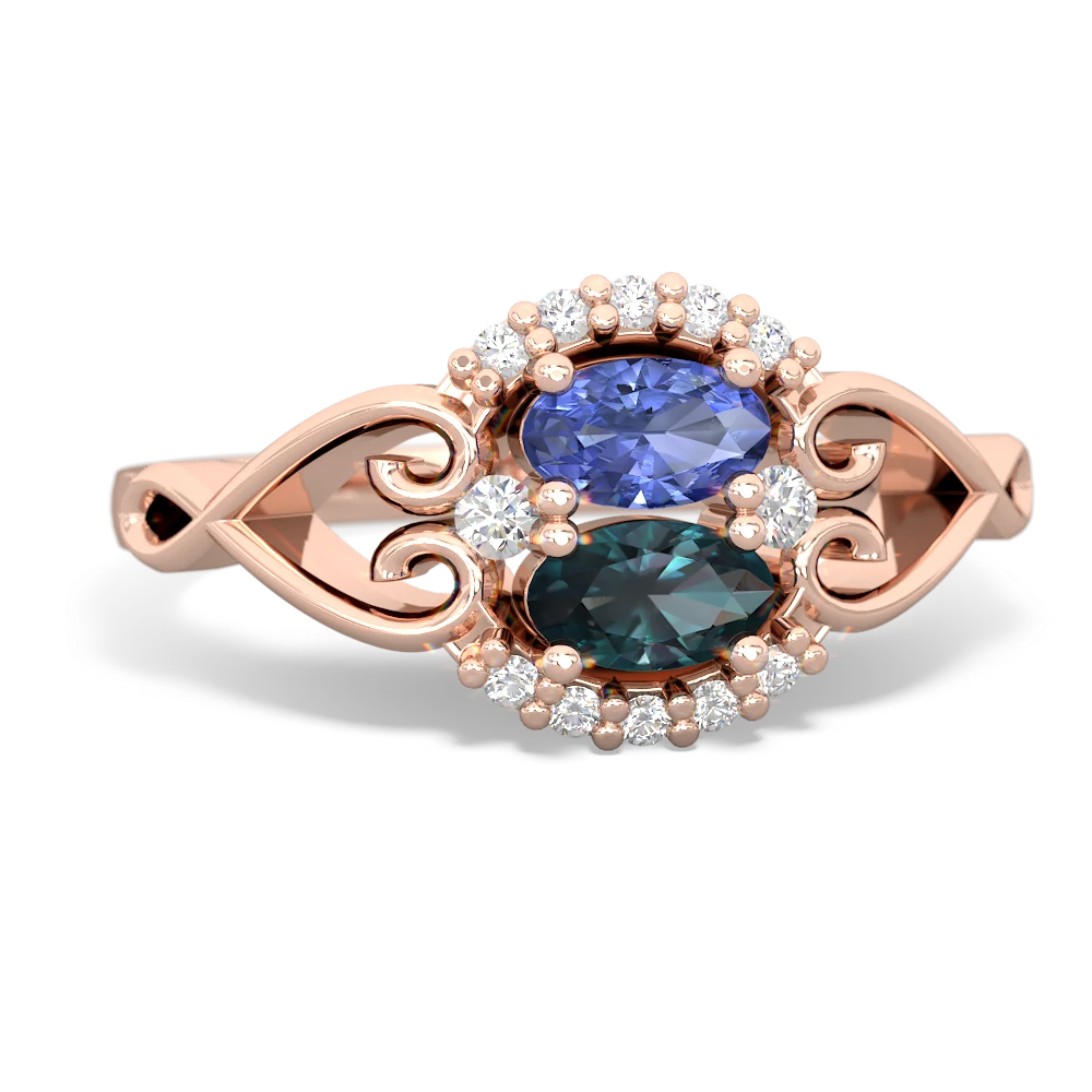 Tanzanite Love Nest 14K Rose Gold ring R5860