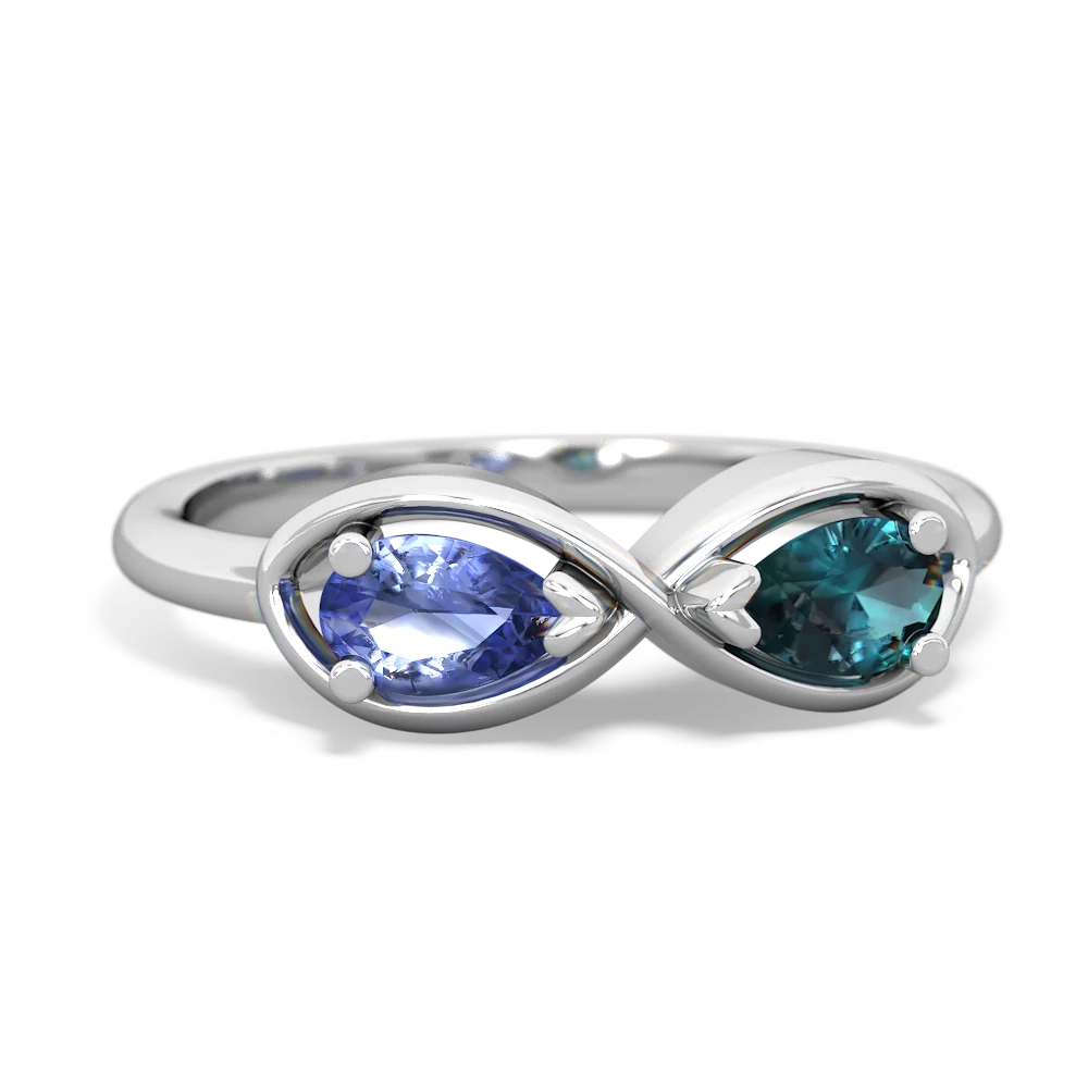 Tanzanite Infinity 14K White Gold ring R5050