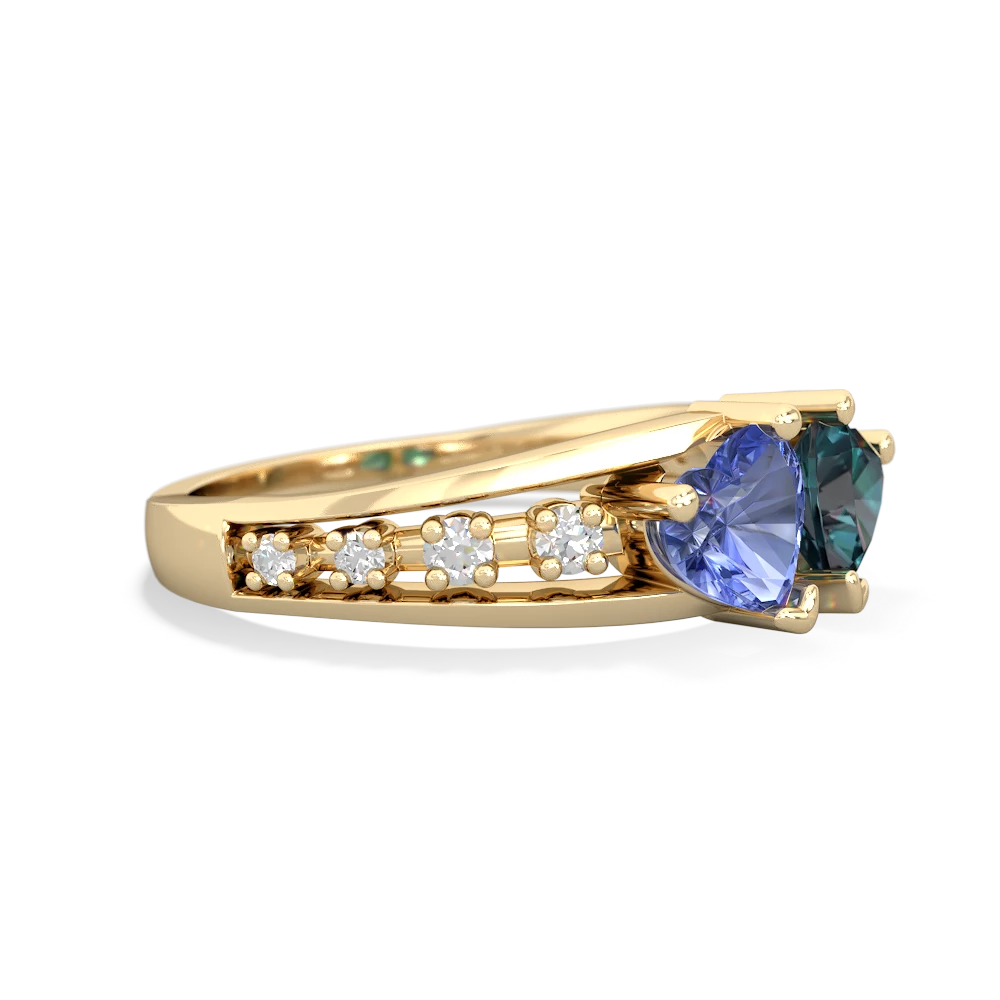 Tanzanite Heart To Heart 14K Yellow Gold ring R3342